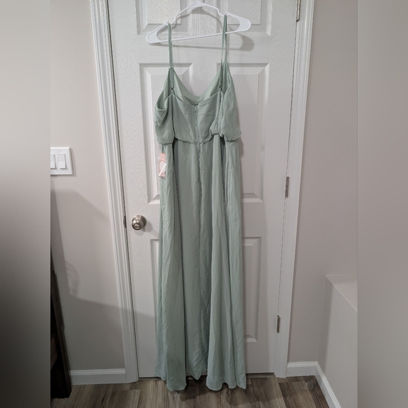 NWT Birdy Grey, Gwennie Dress, 1X, Sage, Chiffon Bridesmaid Formal Dress POCKETS - Picture 5 of 6